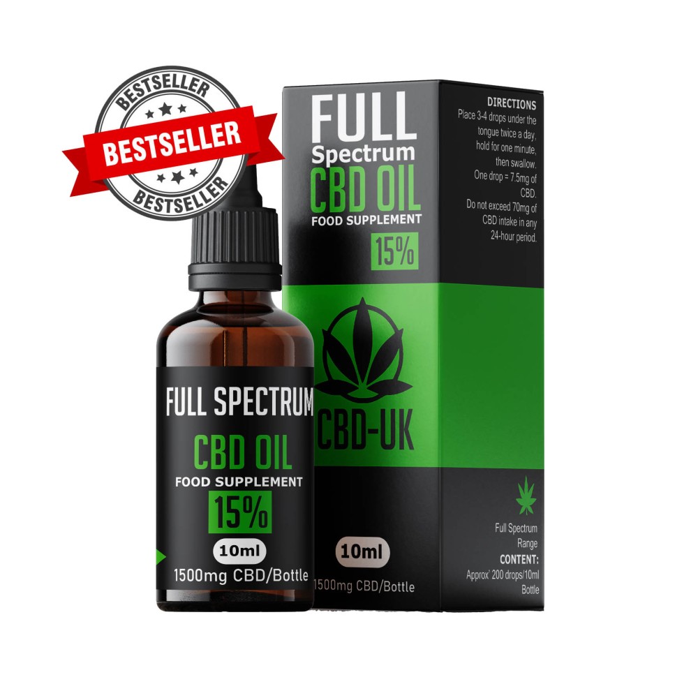 Golden CBD Oil 15% (1500mg CBD) In Extra Virgin Olive Oil - 10ml